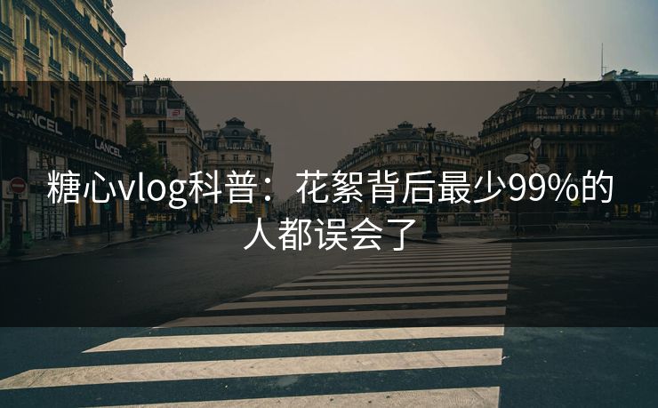 糖心vlog科普：花絮背后最少99%的人都误会了